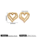 Golden double layer heart pendant in stainless steel for DIY jewelry making - Gold Double Layer Heart Pendant