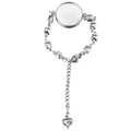 Bracelet plateau 20mm en acier inox avec rivets et breloque cœur pour bijoux DIY - Carré