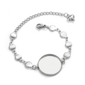 Bracelet en acier inoxydable de 20mm avec base ronde pour la création de bijoux DIY - Rond