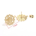 Goldene 17mm Edelstahl Böhmische hohle Blume Ohrstecker DIY Schmuckzubehör Teile - Gold-5