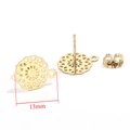 Goldener 13mm Boho Blumen-Ohrsteckerverbinder mit Haken und Schmetterlingsverschluss - Gold-7