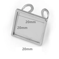 Dettaglio base anello quadrata 20mm in acciaio per creazione gioielli fai da te - Acciaio - Quadrato 20mm