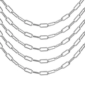 7mm wide stainless steel paperclip chain with polished oval links for DIY jewelry making - Steel