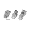 8mm shiny silver stainless steel clip-on earring base for DIY jewelry making - 8mm / Steel