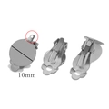 10mm silver stainless steel ear clip base converter with hanging hole for DIY earrings - 10mm / Steel