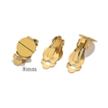 8mm gold plated stainless steel clip-on earring bases for DIY jewelry making - Without Loop / 8mm / Gold