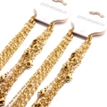 Elegant gold-tone stainless steel multi-layer necklace with lobster clasp for women - Width 1.8mm-45cm Length / Gold