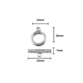 Polished stainless steel OT clasp toggle set with precise 14mm and 22mm measurements - Polished Stainless Steel Style (8)