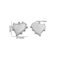 Polished silver heart pendant charms in 27mm size for DIY jewelry making and crafting - 27x27mm / Steel Large Heart
