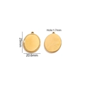 Pendentif ovale en acier inoxydable doré poli pour bijoux DIY avec dimensions - Or Ovale 29x20.5mm