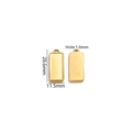 Pendentifs rectangulaires en acier inoxydable doré 28.6x11.5mm pour bijoux DIY - Or Rectangle Grand
