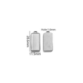 Pendentif rectangulaire argenté en acier inoxydable de 11,5mm de large et 28,6mm de haut - Couleur Acier Rectangle Grand
