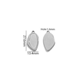 Silver stainless steel heart pendant with matte finish and dimensions for DIY jewelry - 27.5x13mm / Steel Color Irregular Oval