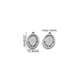 Support de pendentif ovale en acier inoxydable poli pour bijoux DIY de 23,6x15,3mm - Couleur Acier Ovale Double Couche