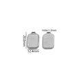 Pendentif rectangulaire en acier inoxydable argenté avec dimensions de 20,8mm - Couleur Acier Rectangle Moyen
