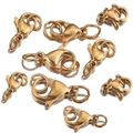 Karabinerverschlüsse aus poliertem 304 Edelstahl in Gold mit Ringen für DIY-Schmuckbau - 9mm / Poliertes Gold