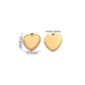 Pendentif cœur doré en acier inoxydable de 17,8mm x 15,5mm pour création de bijoux DIY - Or Coeur 18x15.5mm