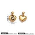 Ciondolo a cuore in acciaio inossidabile dorato con lettera O in smalto nero e lucido - Lettera O / Oro