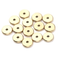 Flat golden stainless steel wheel spacer beads for DIY jewelry making displayed on white background - 6*2*2mm / Gold