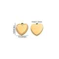 Pendentif cœur doré poli en acier inoxydable pour bijoux DIY, hauteur 14,3 mm - Or Coeur 14x13mm