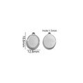 Support cabochon rond en acier inoxydable argenté 12,8mm avec trou de 1,5mm - Couleur Acier Ovale 19x13mm