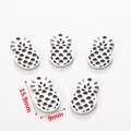 Macro view showing 15.9mm by 9mm hollow pineapple charms in matte silver finish - Pineapple Style / Silver