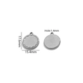 Pendentif rond en acier inoxydable argenté avec motif ondulé pour bijoux DIY - Couleur Acier Motif Rond