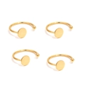Set di quattro basi per anelli regolabili in acciaio dorato con vassoio piano e sfera - 10mm / Stile B-Oro