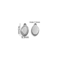 Pendentif ovale en acier inoxydable poli pour bijoux DIY avec détails de dimensions - Couleur Acier Ovale Large Mini