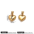 Ciondolo cuore dorato in acciaio inossidabile con lettera Z e finitura lucida - Lettera Z / Oro