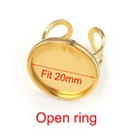 Anello regolabile dorato in acciaio inossidabile con castone ovale da 20mm per fai da te - Oro - Tondo 20mm