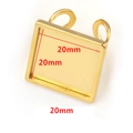 Base per anello quadrata dorata regolabile 20mm per creazione gioielli fai da te - Oro - Quadrato 20mm