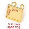 Base per anello quadrata dorata regolabile 25mm in acciaio inossidabile per gioielli DIY - Oro - Quadrato 25mm