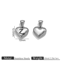 Ciondolo a cuore in acciaio inossidabile lucido con lettera Z per collane DIY - Lettera Z / Color Acciaio
