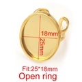 Base per anello regolabile ovale 18x25mm dorata in acciaio inox per gioielli - Oro - Ovale 18*25mm