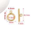 Goldener Edelstahl OT-Knebelverschluss für DIY-Schmuck mit detaillierten Maßangaben - 11mm Mittel - Gold