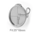 Base per anello regolabile in acciaio inox con castone ovale 25x18mm per gioielli fai da te - Acciaio - Ovale 18*25mm