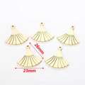 Golden stainless steel ginkgo leaf charms for DIY jewelry making 26mm x 23mm pack - Fan Style / Gold