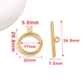 Fermoir à bascule OT en acier inoxydable doré pour création de bijoux DIY avec dimensions - 22mm Large - Or