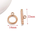 Fermoir à bascule OT en acier inoxydable or rose pour bijoux DIY colliers 14mm 22mm - 14mm Gaufré - Or Rose