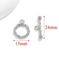 Fermoir à bascule OT en acier inoxydable argenté pour bijoux DIY avec anneau 15mm et barre - 15mm Torsadé - Acier