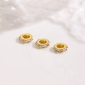 Detailed view of 18K gold-plated spacer beads with zircon for DIY jewelry making - Rectangle Inlaid Ring Style Gold (ZYN-DMK1263G)