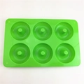 Bright green 6-cavity silicone donut mold for baking cakes and handmade soap DIY - Green