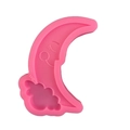 Silikonform Mond und Wolke für Fondant-Kuchen und Bastelarbeiten, Modell B41 - Rosa Stil (B41)