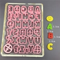 Juego de moldes de letras mayúsculas rosas para galletas de fondant y repostería - Alfabeto Y Símbolos Juego (1273) / Rosa
