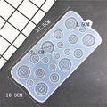 Translucent silicone button mold with 19 cavities in various sizes for resin crafts - Button Mold-Translucent