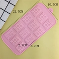 Pink silicone waffle chocolate mold with 12 rectangular cavities for DIY baking and fondant - Pink