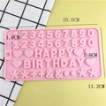 Roze siliconen vorm met Happy Birthday letters en cijfers voor chocolade DIY bakken - Cijfervorm - Roze
