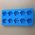 Stampo in silicone blu a 10 cavità zampa di gatto con dimensioni dettagliate per DIY - 10 Cavità Zampa di Gatto Blu