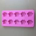 Stampo in silicone rosa a 10 cavità a zampa di gatto per dolci, saponi e gelatine - 10 Cavità Zampa di Gatto Rosa